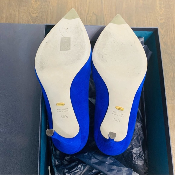 SERGIO ROSSI Pelle Royal Blue Suede Heels Shoes - Picture 5 of 6